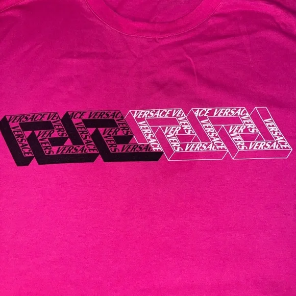 Versace Le Greca Print Pink T-Shirt